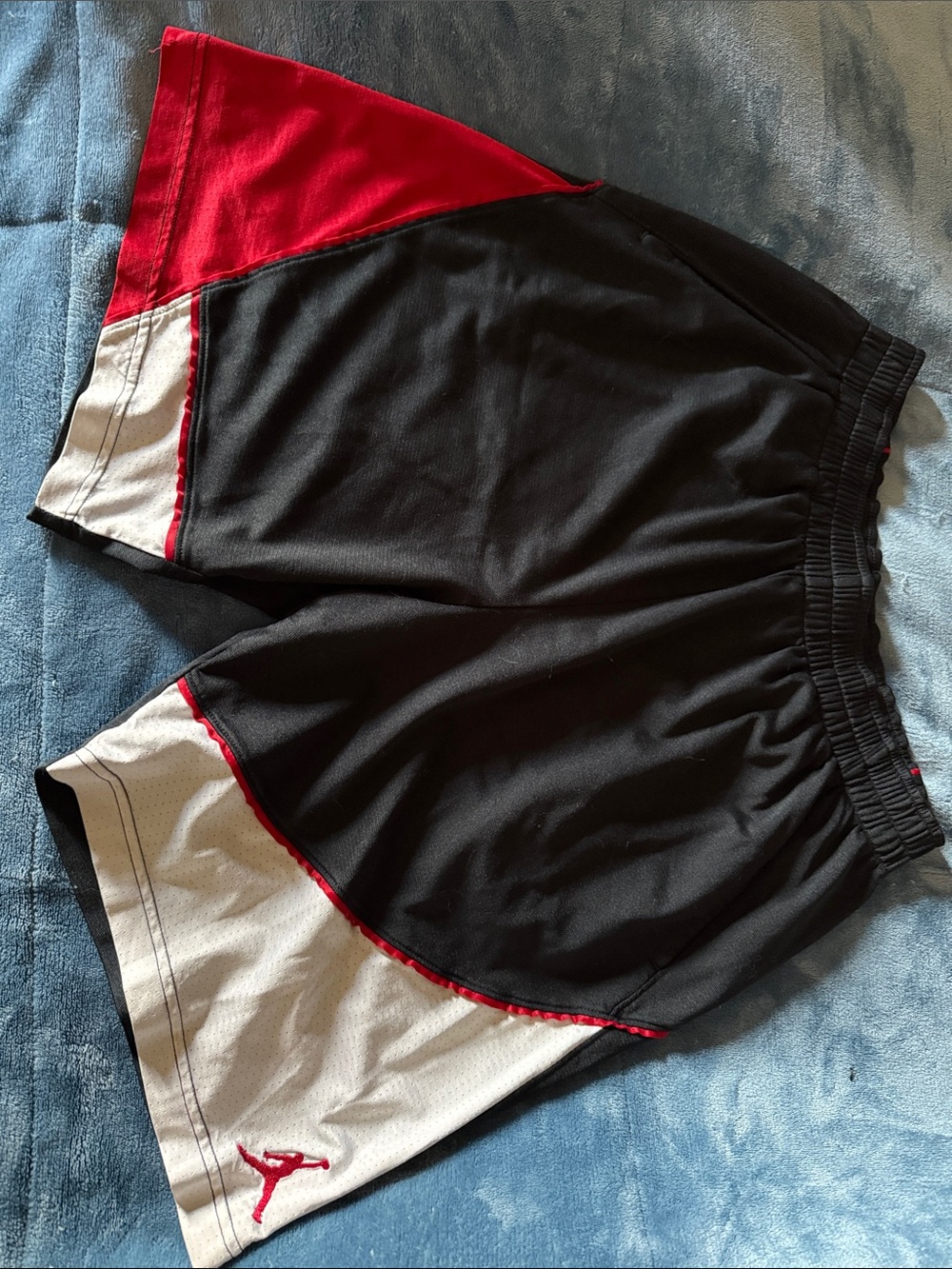 Jordan Black, Red and White Basketball Shorts with Jumpman